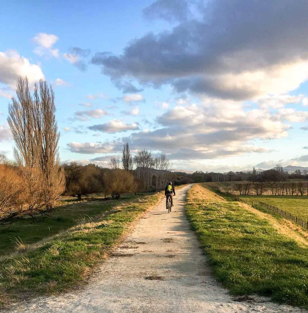 Ty from Weekend Path cycling on a bike trail in Hawke's Bay.