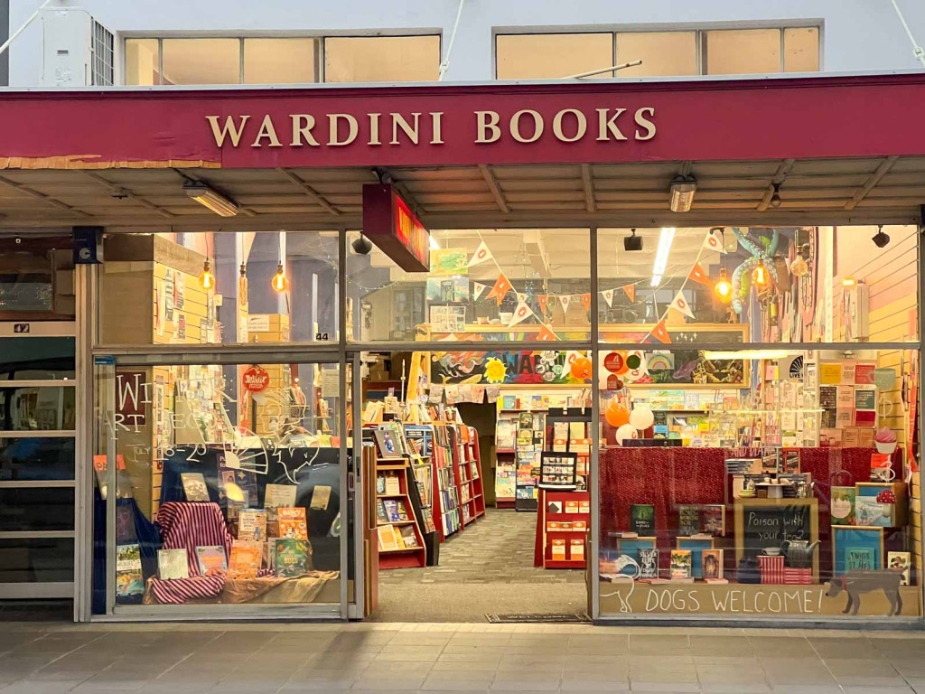 The front of the Wardini Books bookshop in Napier.