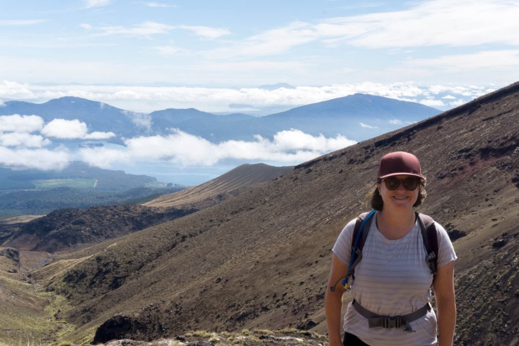 Jac from Weekend Path on the Tongariro Alpine Crossing.