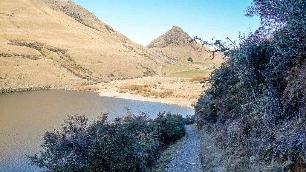 A downhill section on the Moke Lake Loop Track.