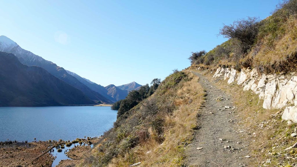 An uphill section on the Moke Lake Loop Track.